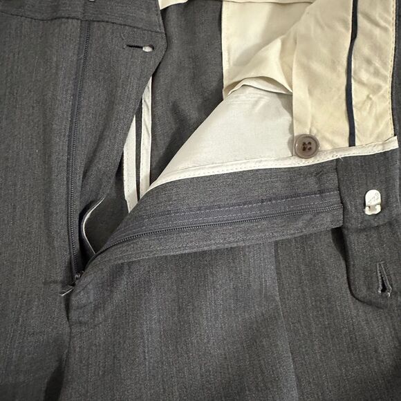 Brooks Brothers Gray Dress Pants Smooth Wool Cuffed Pleated Gray Mens 36 x 30.5 - Picture 15 of 15